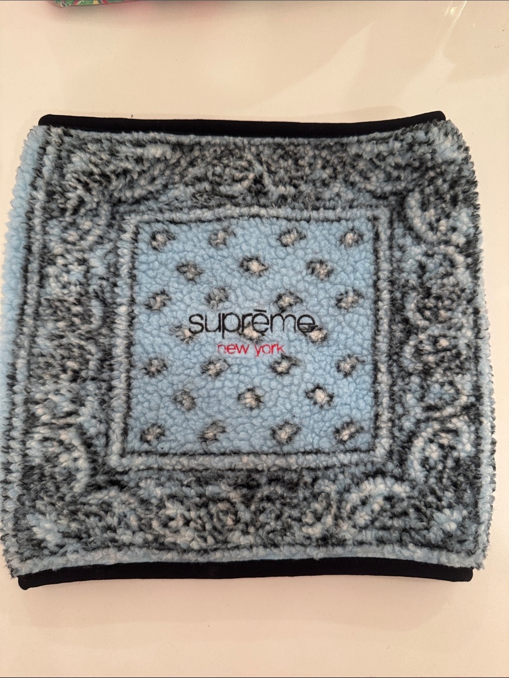 Supreme Light Blue Sherpa Bandana Neck Gaiter